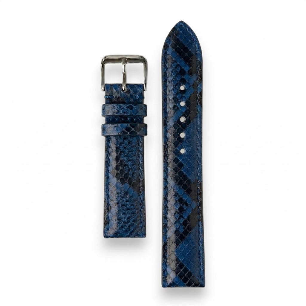 Bracelet de Montre Python Bleu Minuit