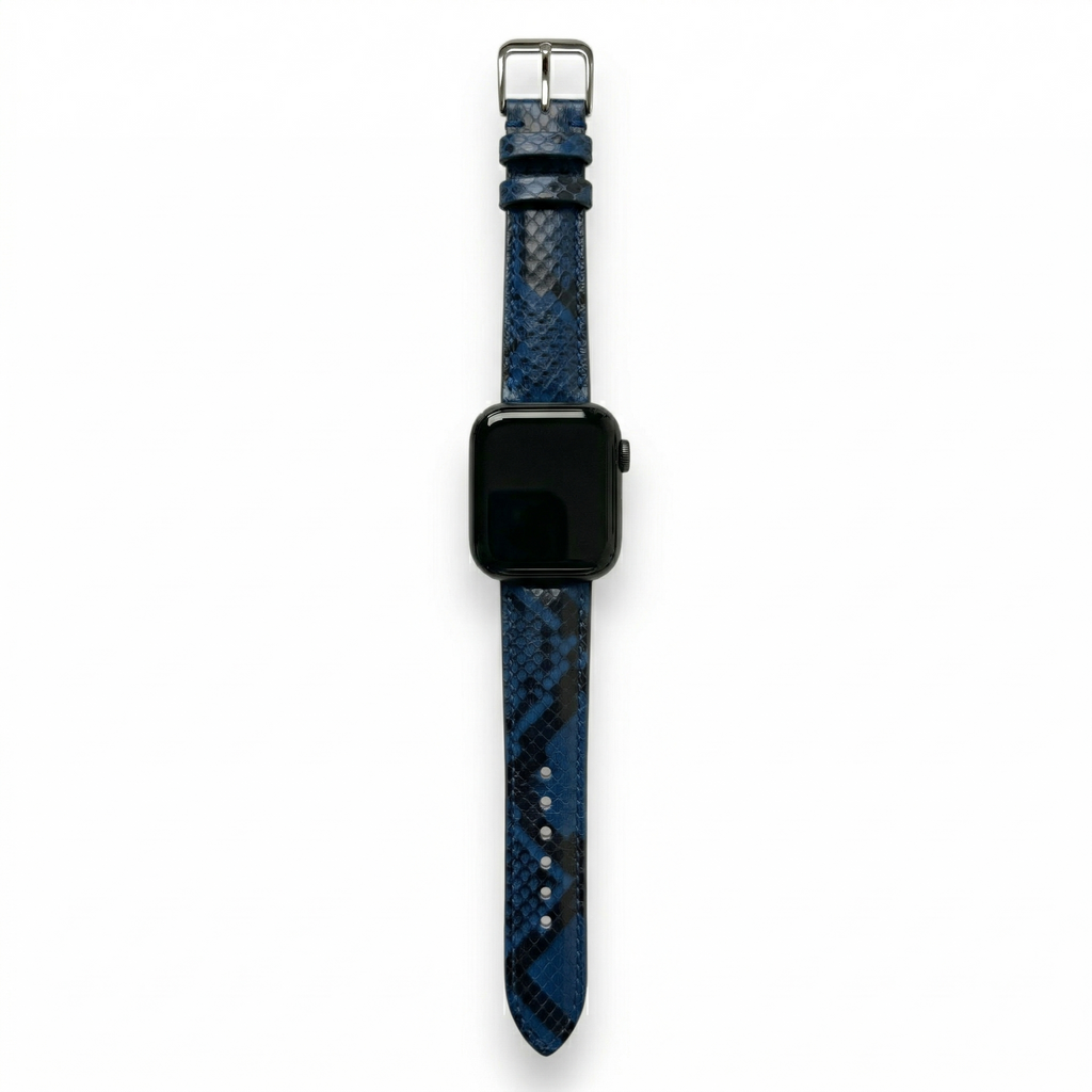 Bracelet de Montre Python Bleu Minuit