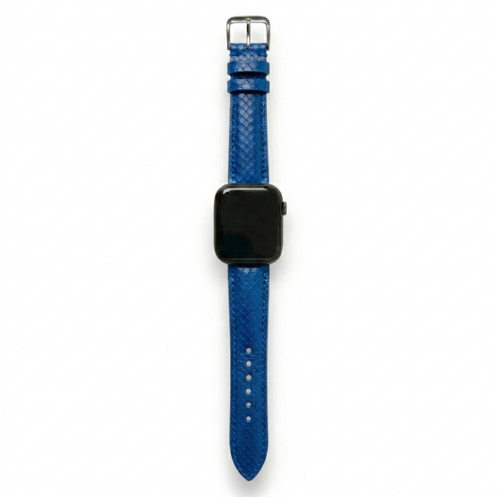 Bracelet de Montre Python Bleu Électrique