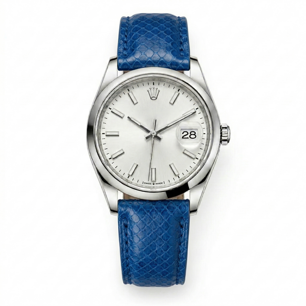 Bracelet de Montre Python Bleu Électrique