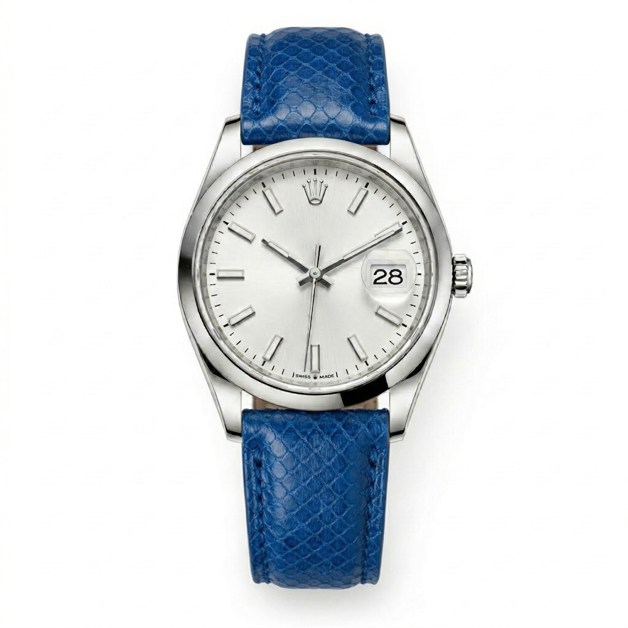 Bracelet de Montre Python Bleu Électrique