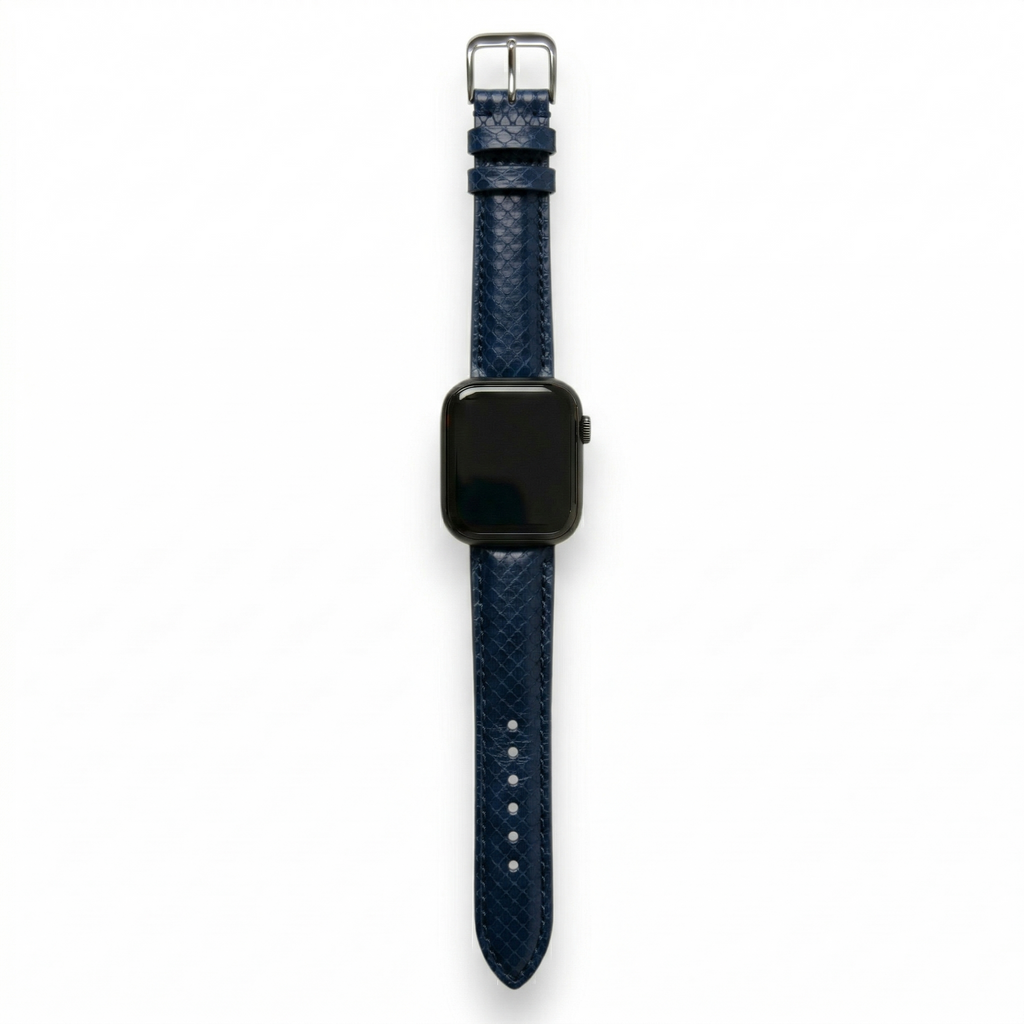 Bracelet de Montre Python Bleu Minuit