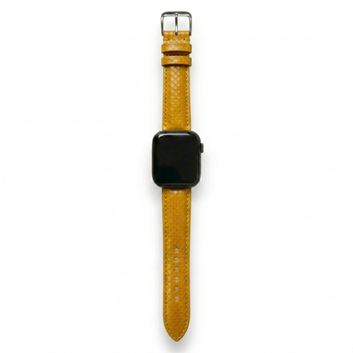 Bracelet de montre python jaune - vue 2