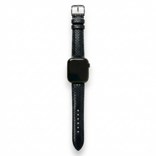 Bracelet de montre python noir - vue 1