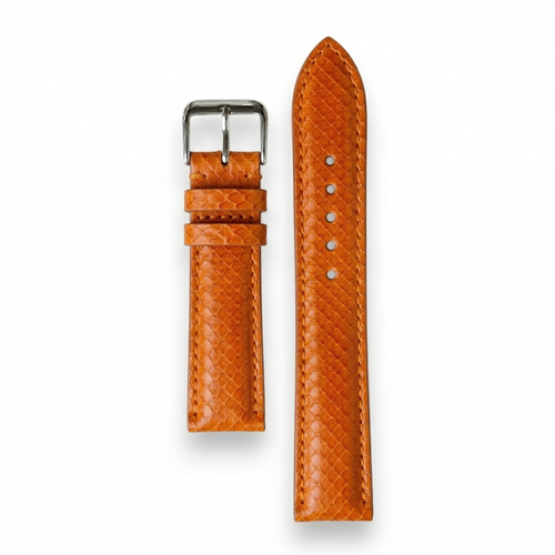 Bracelet de montre python orange - vue 1