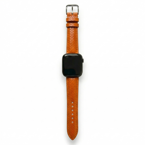 Bracelet de montre python orange - vue 2