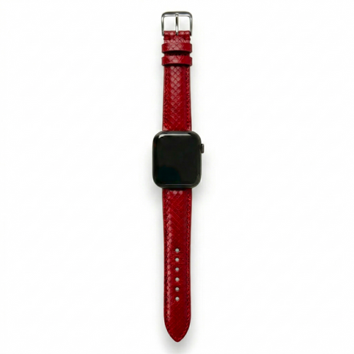 Bracelet de montre python rouge - vue 2