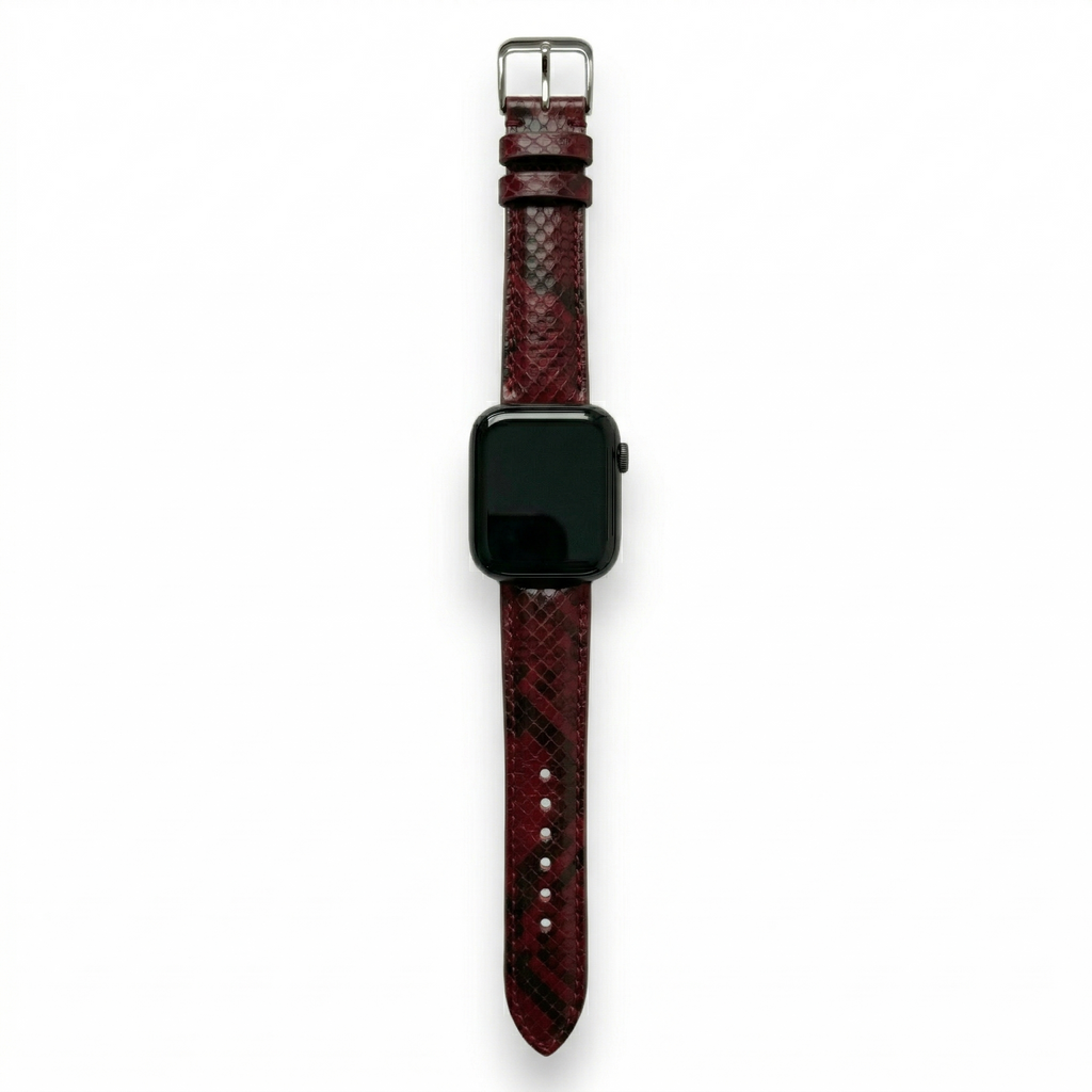 Bracelet de Montre Python Bordeaux