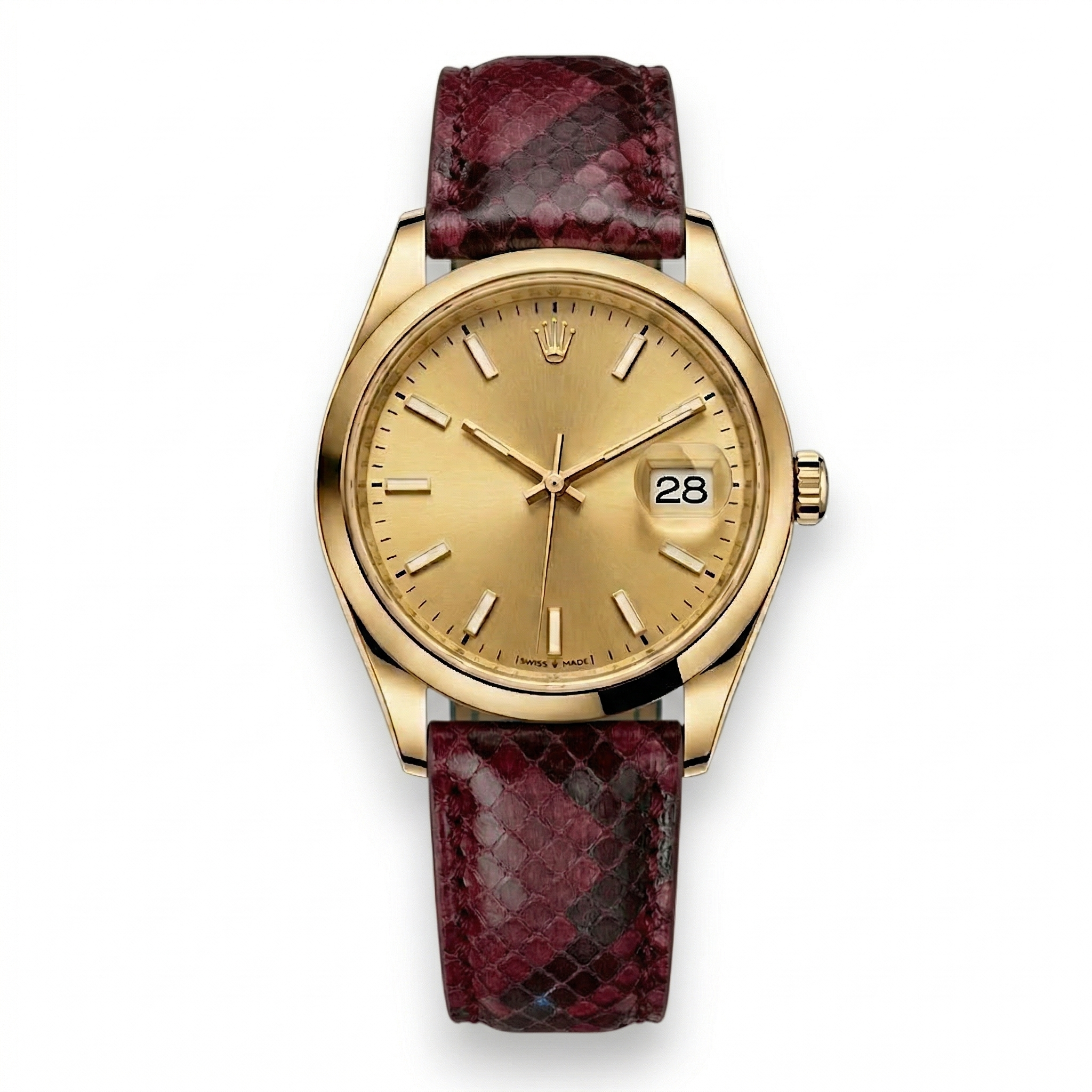 Bracelet de Montre Python Bordeaux