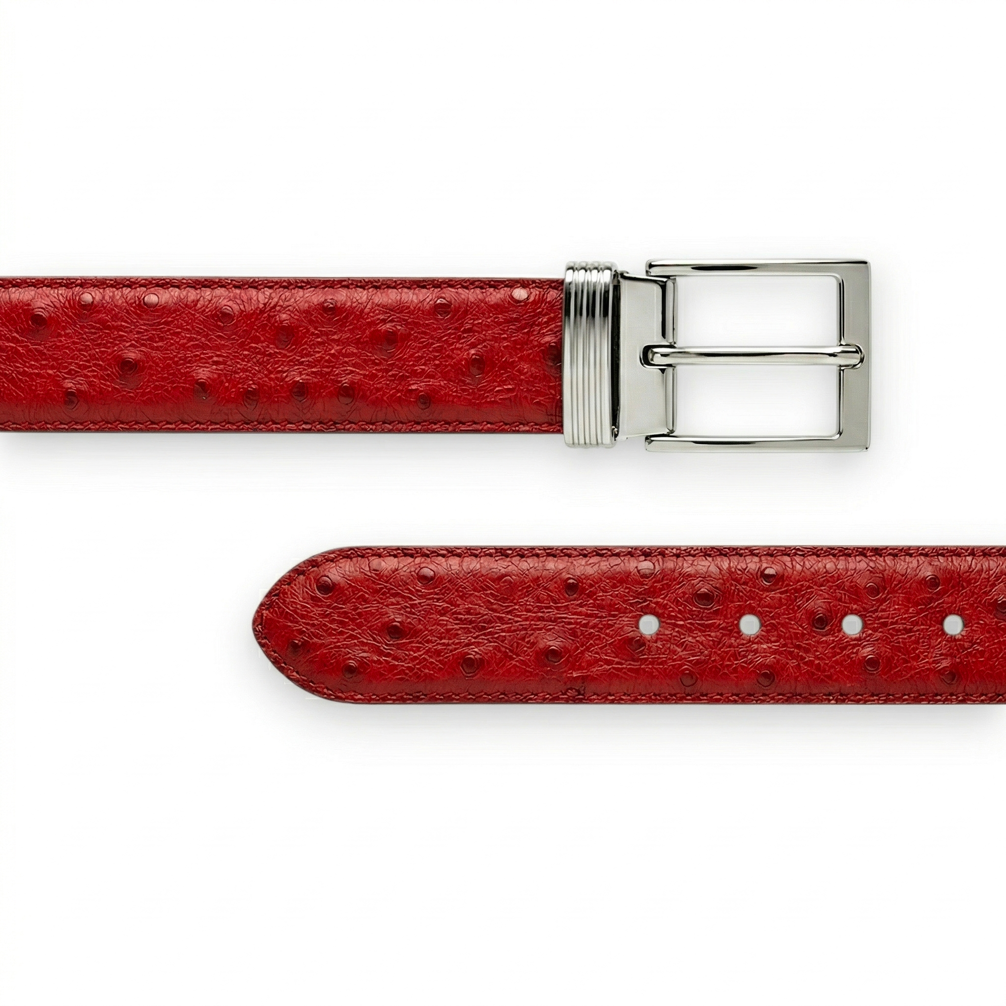 Ceinture en Autruche Rouge