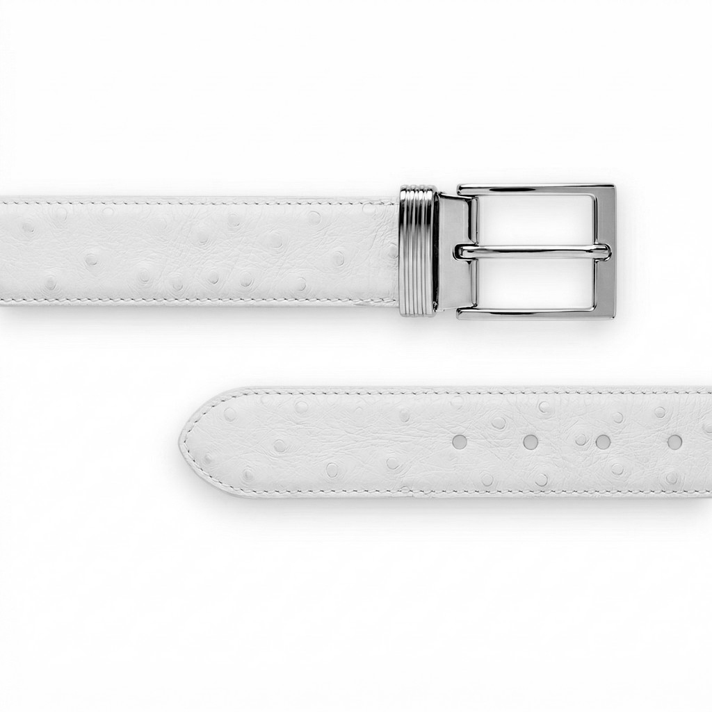 Ceinture en Autruche Blanche