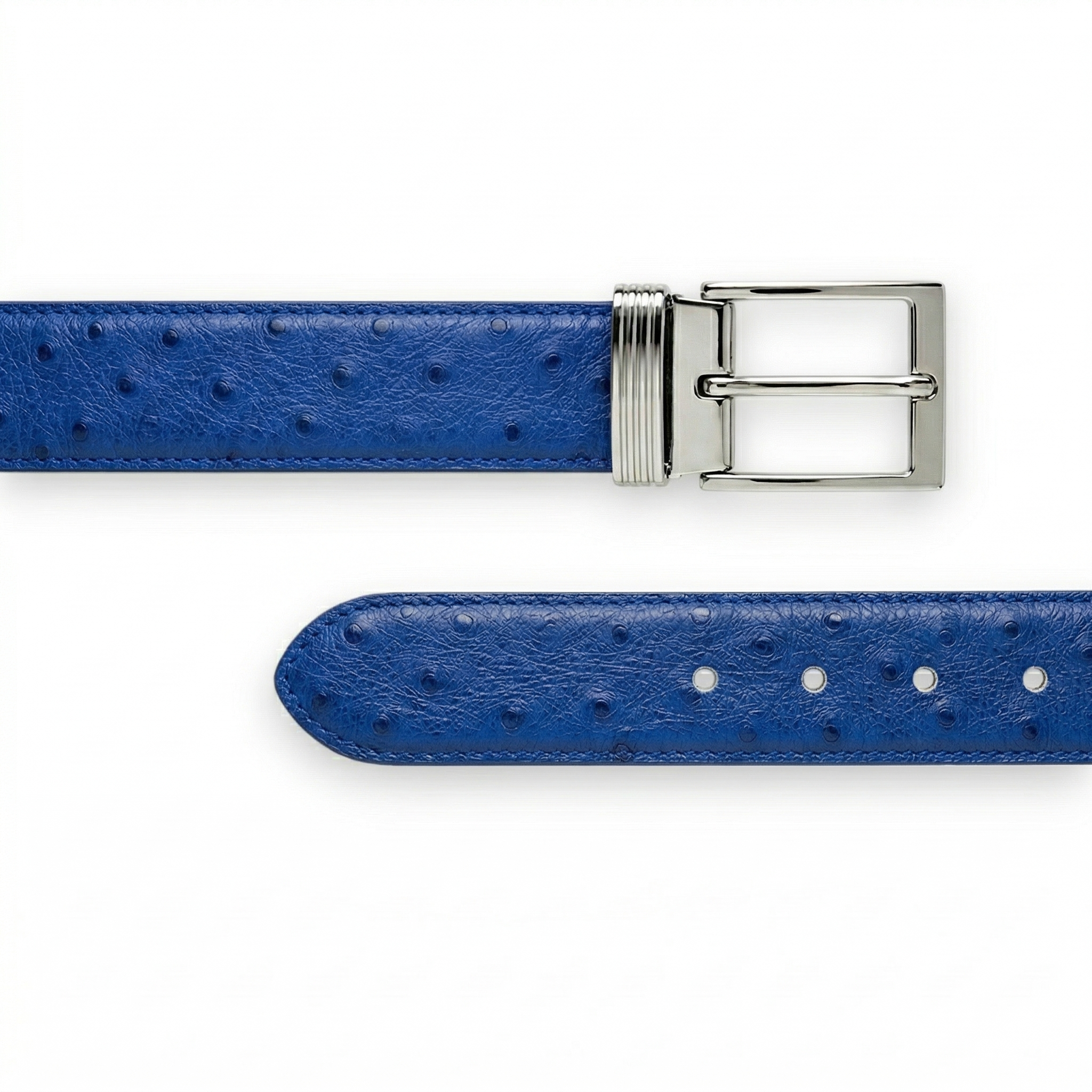 Ceinture en Autruche Bleu Électrique