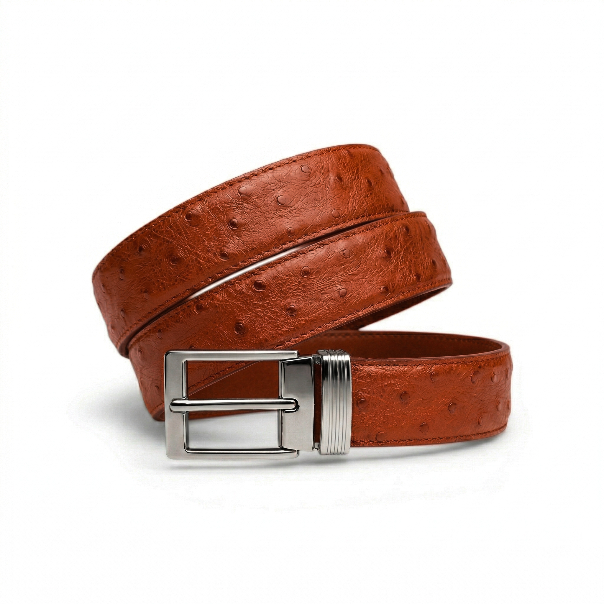 Ceinture en Autruche Camel