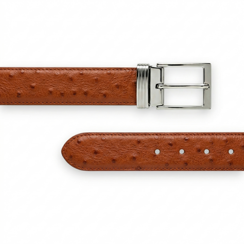 Ceinture en Autruche Camel