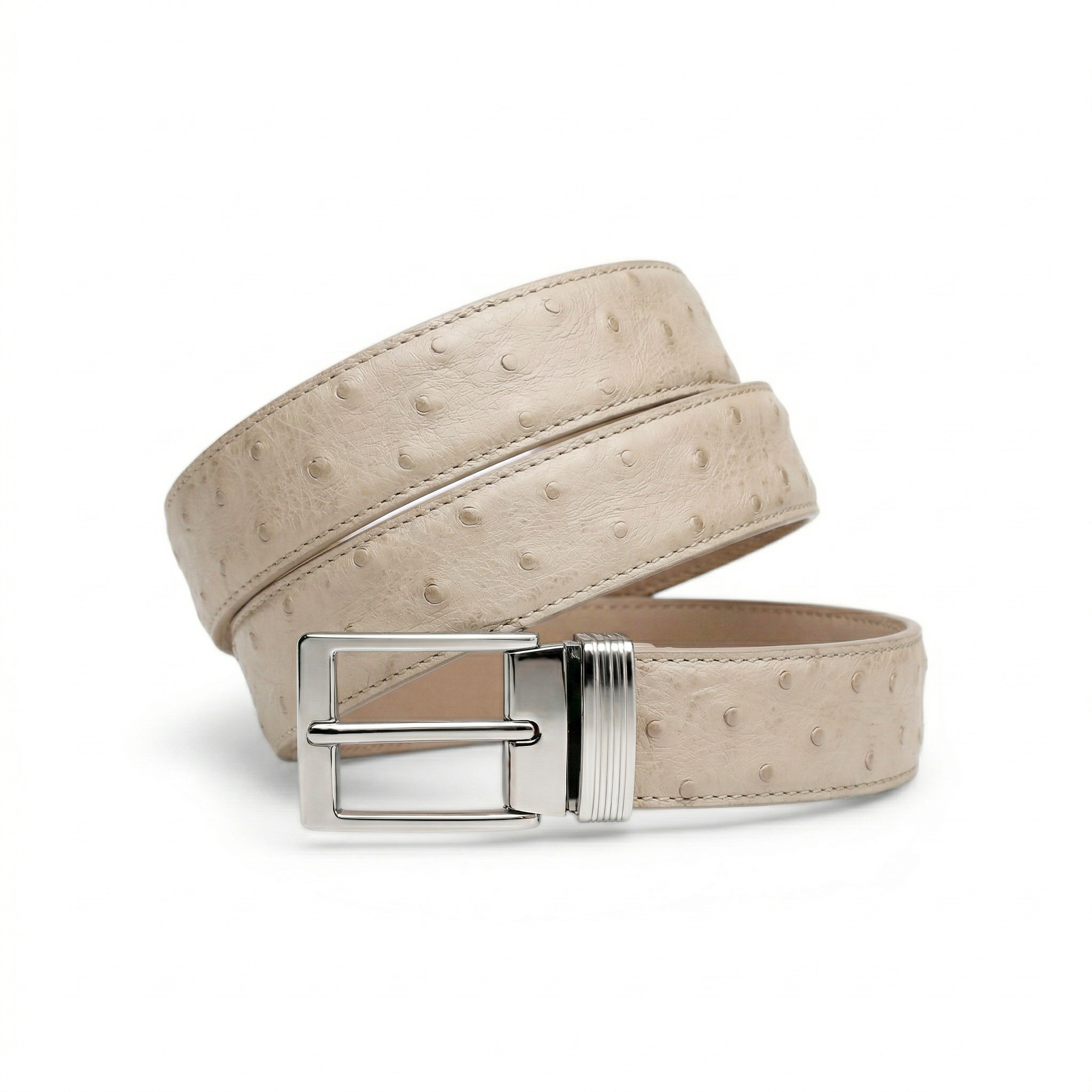 Ceinture en Autruche Crème