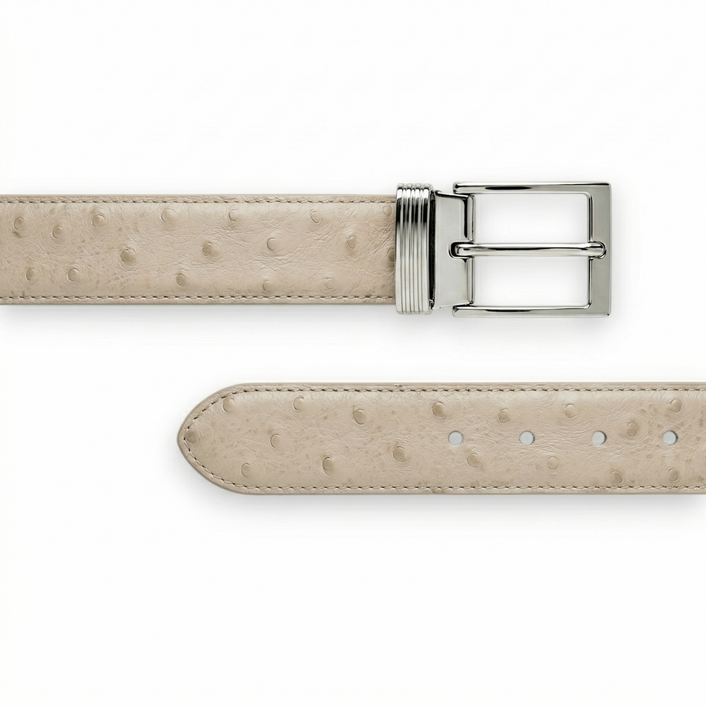 Ceinture en Autruche Crème