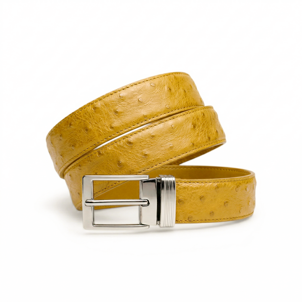 Ceinture en Autruche Jaune
