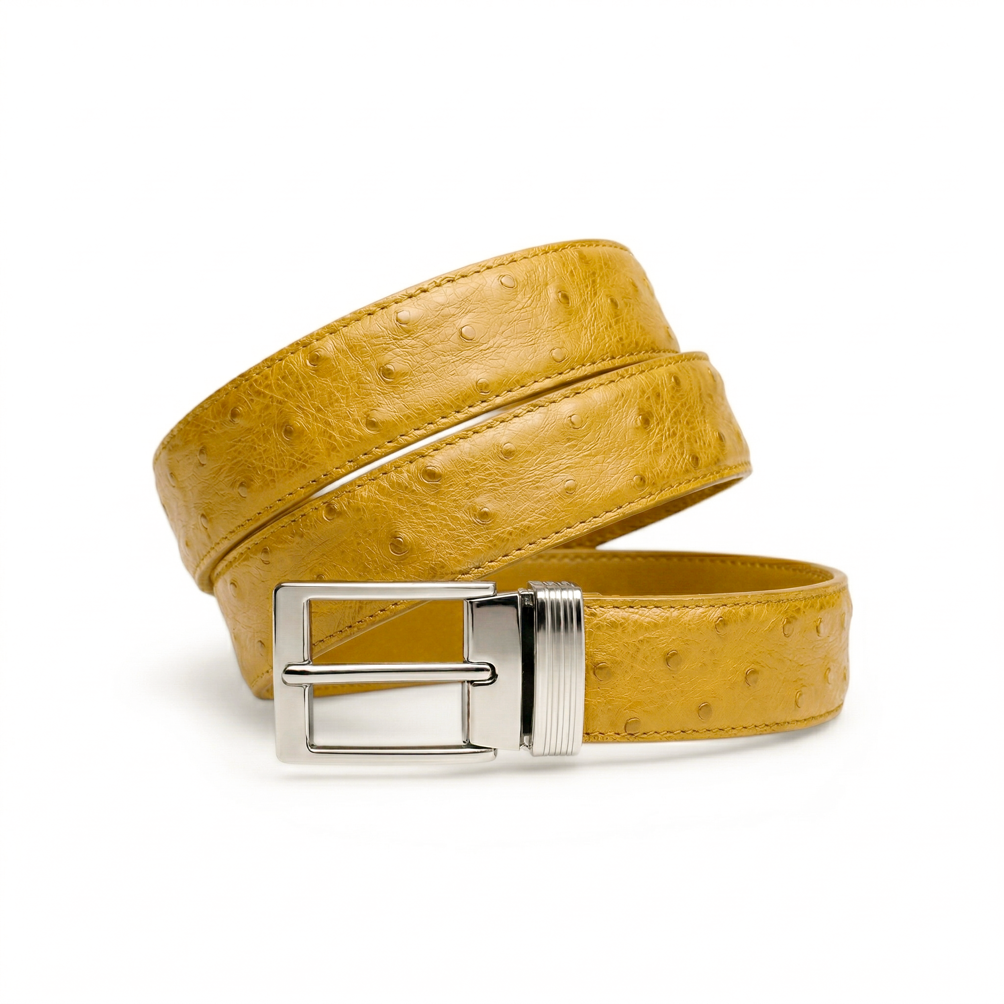 Ceinture en Autruche Jaune