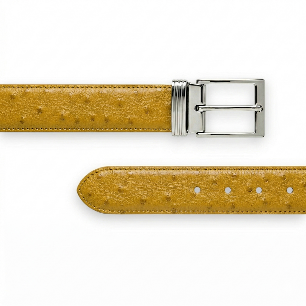 Ceinture en Autruche Jaune