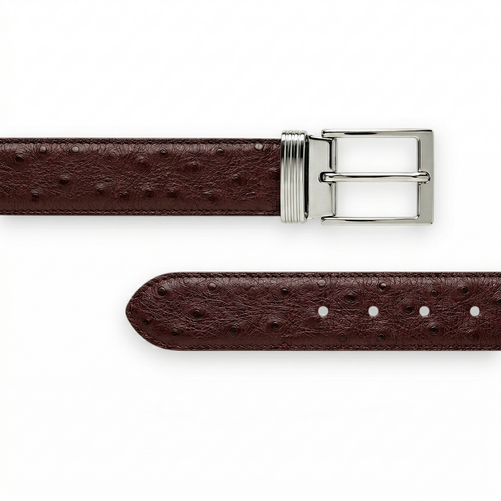 Ceinture en Autruche Chocolat