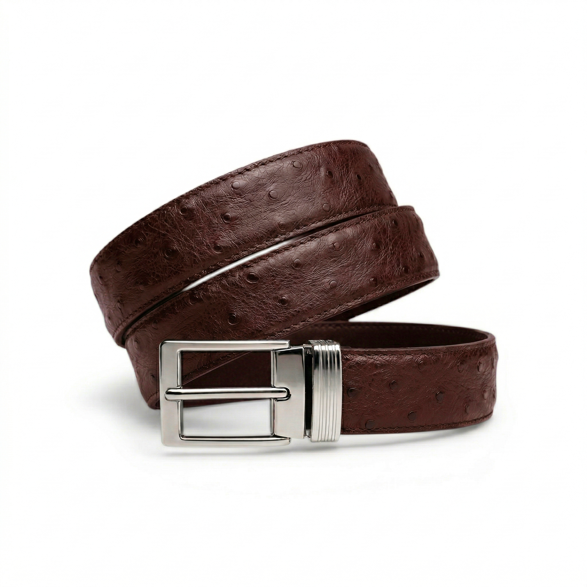 Ceinture en Autruche Chocolat