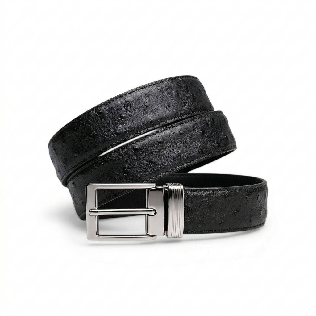 Ceinture en Autruche Noire