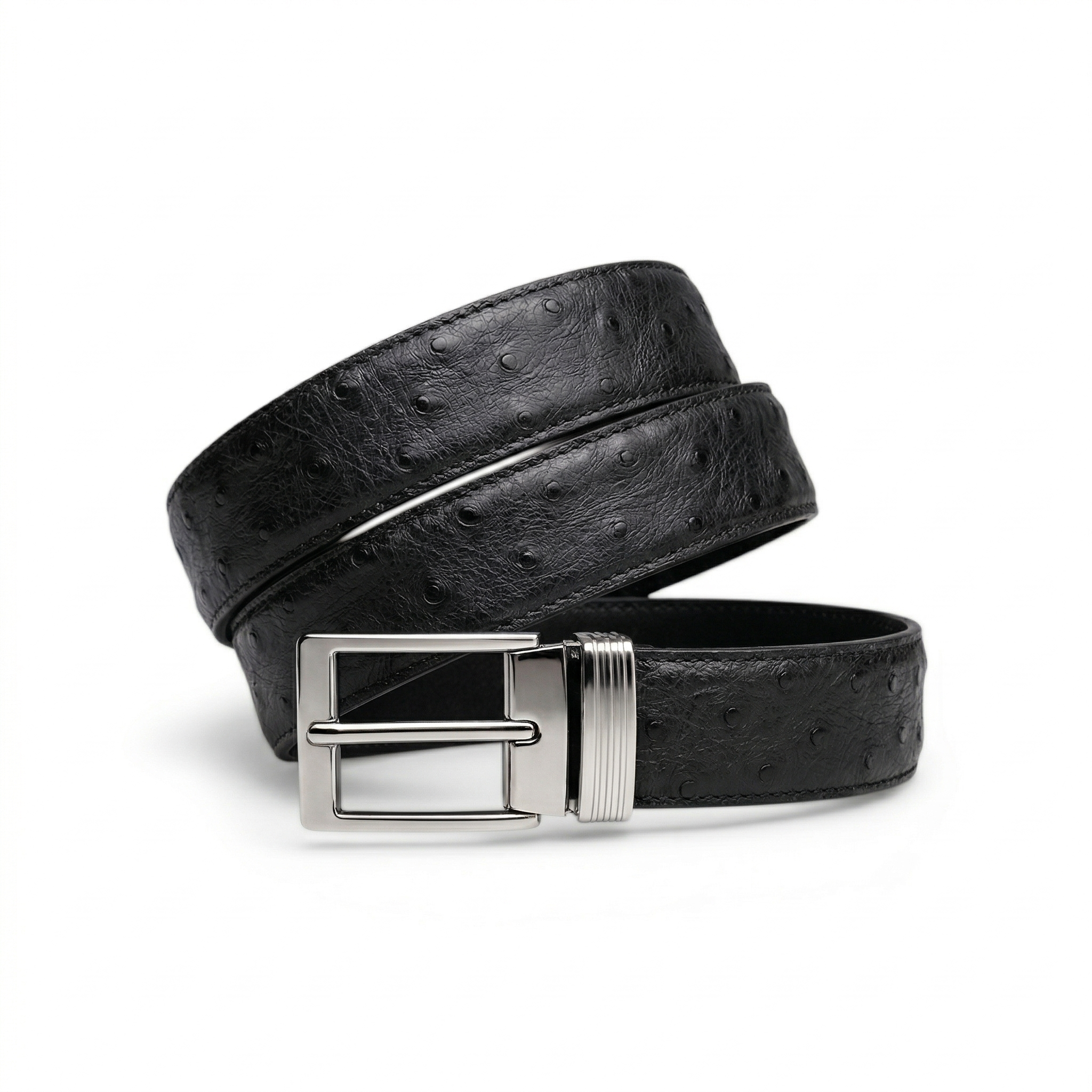 Ceinture en Autruche Noire