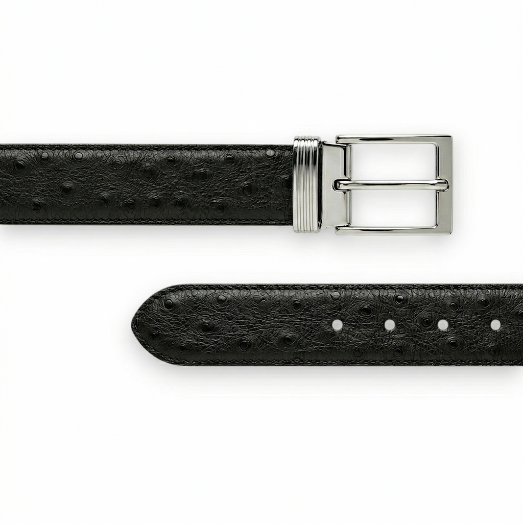 Ceinture en Autruche Noire