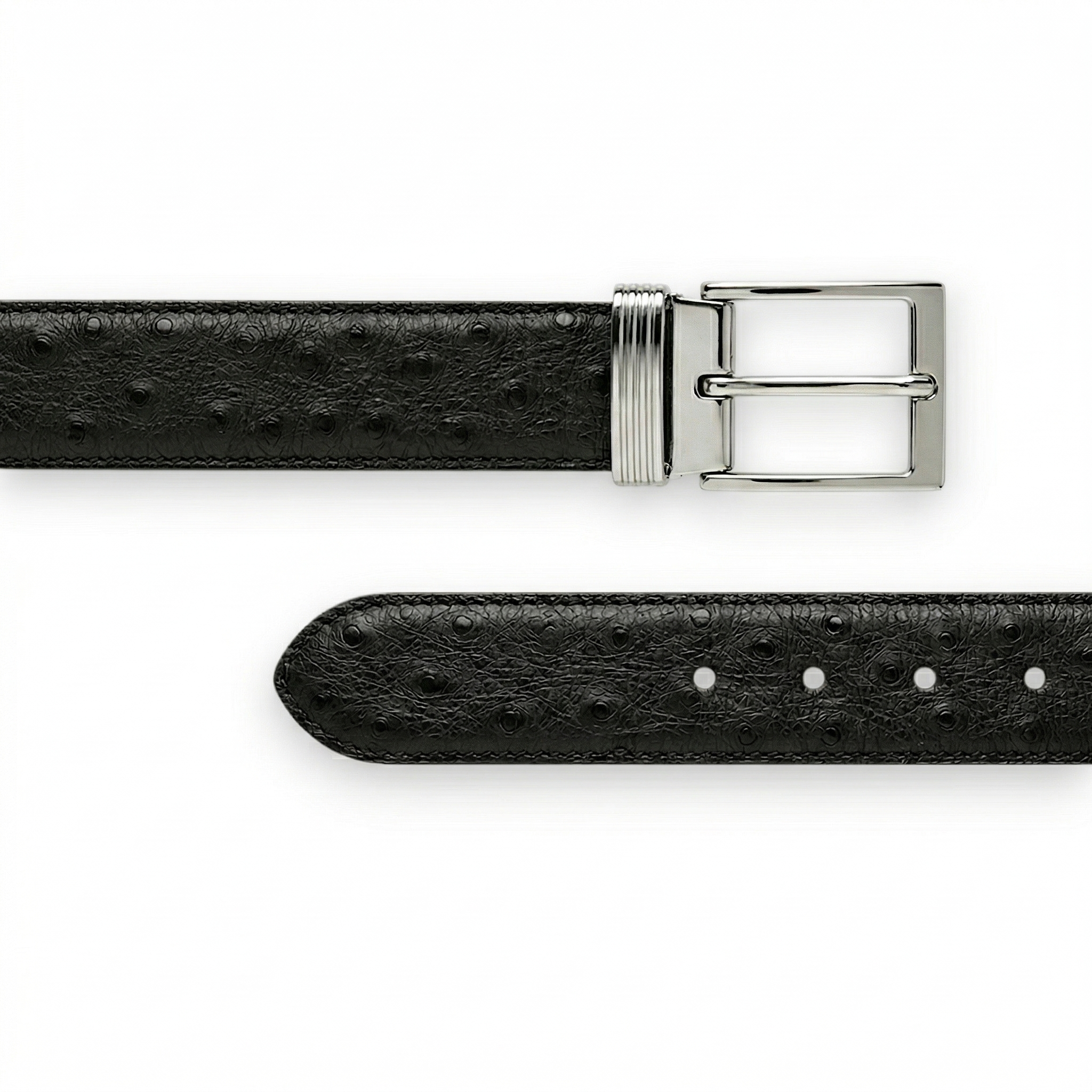 Ceinture en Autruche Noire