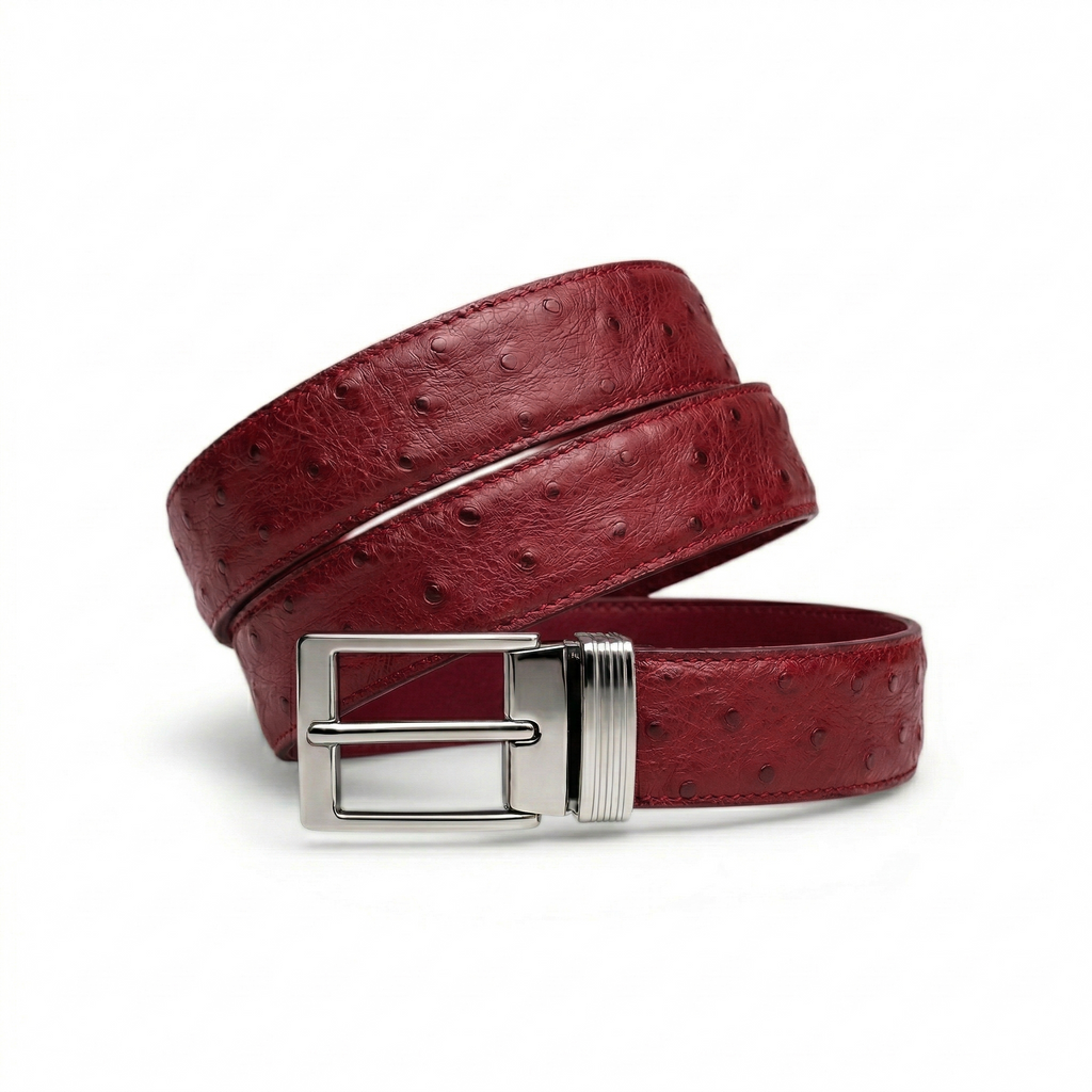Ceinture en Autruche Bordeaux