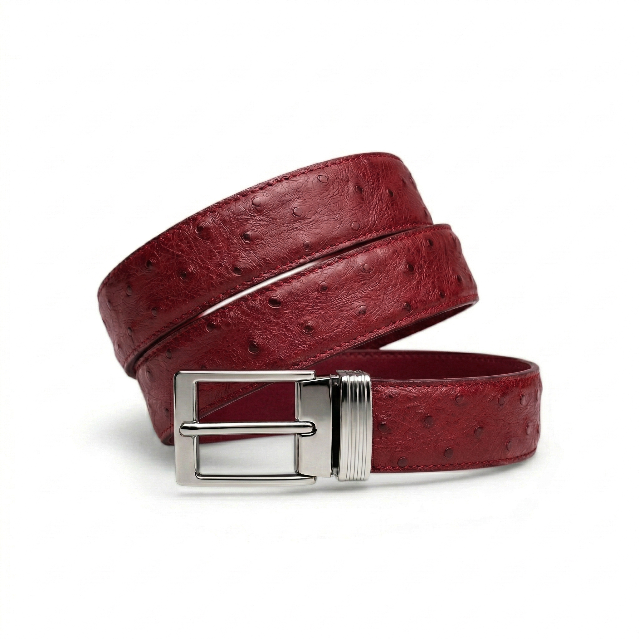 Ceinture en Autruche Bordeaux