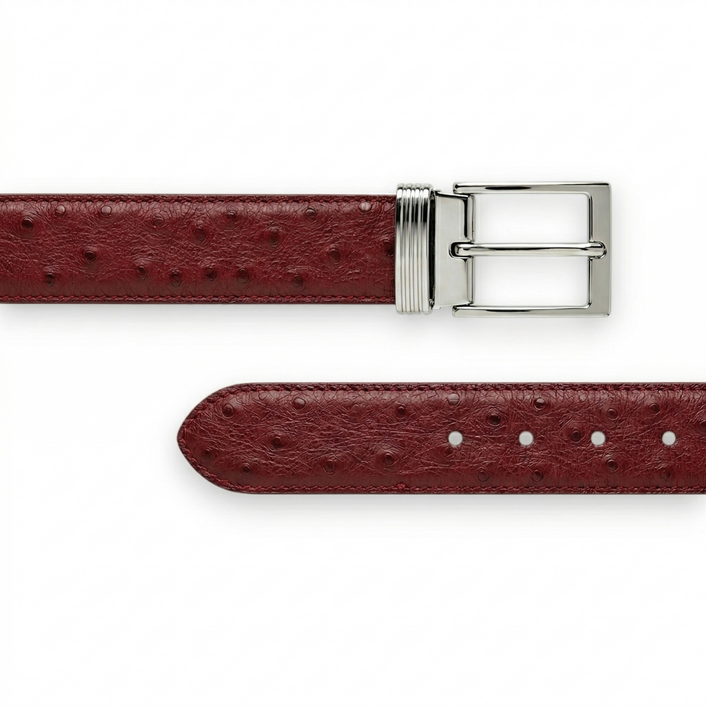 Ceinture en Autruche Bordeaux