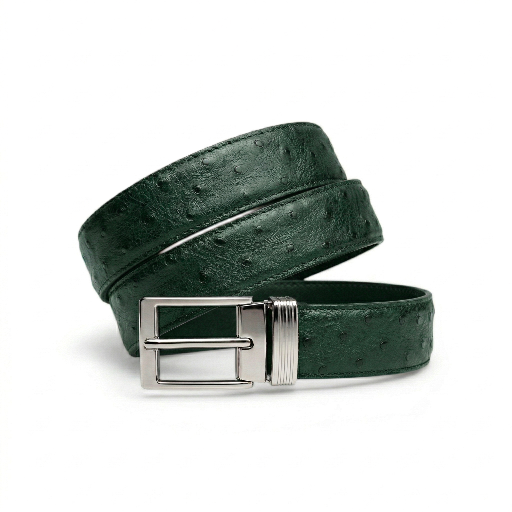 Ceinture en Autruche Verte