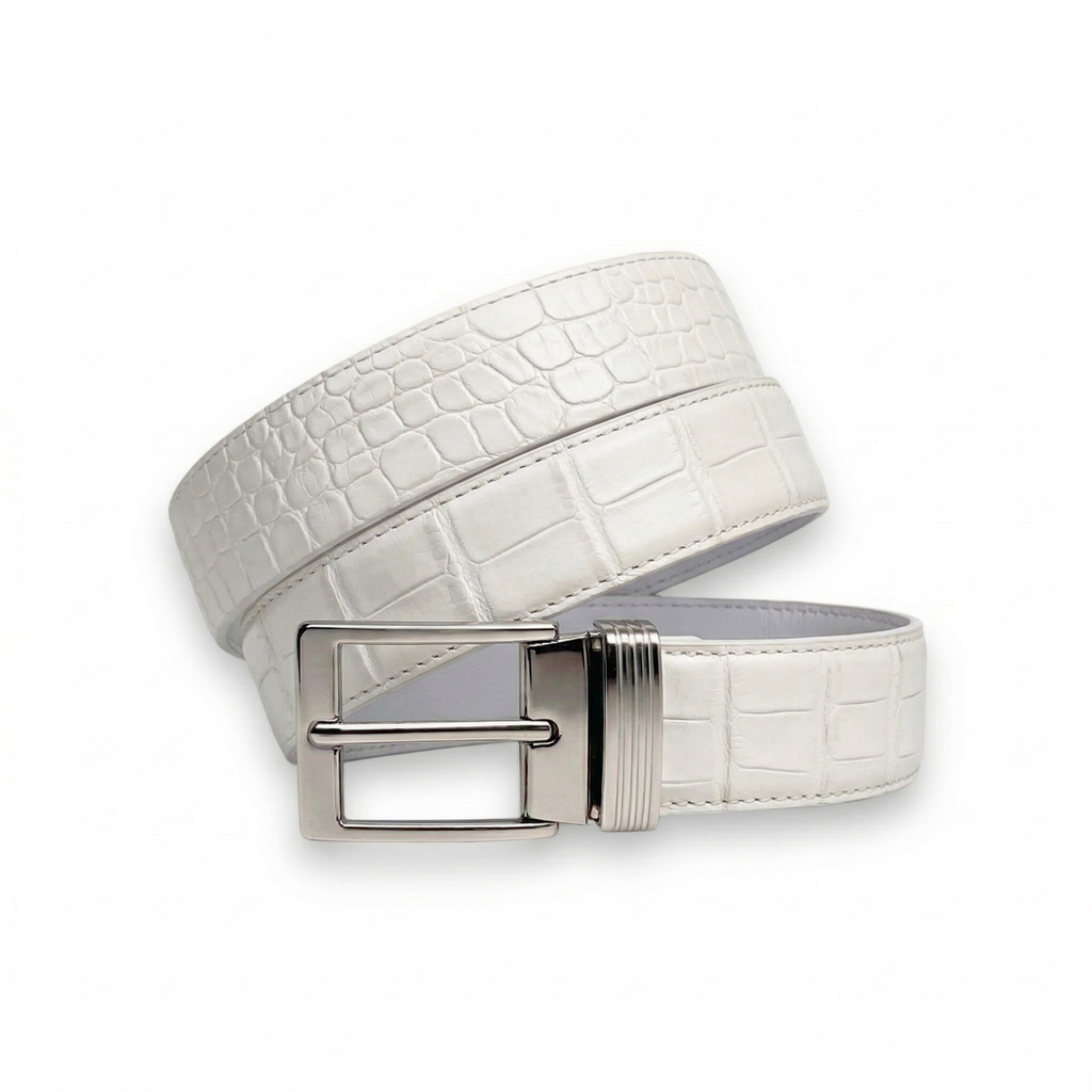 Ceinture Alligator Lisse Blanche