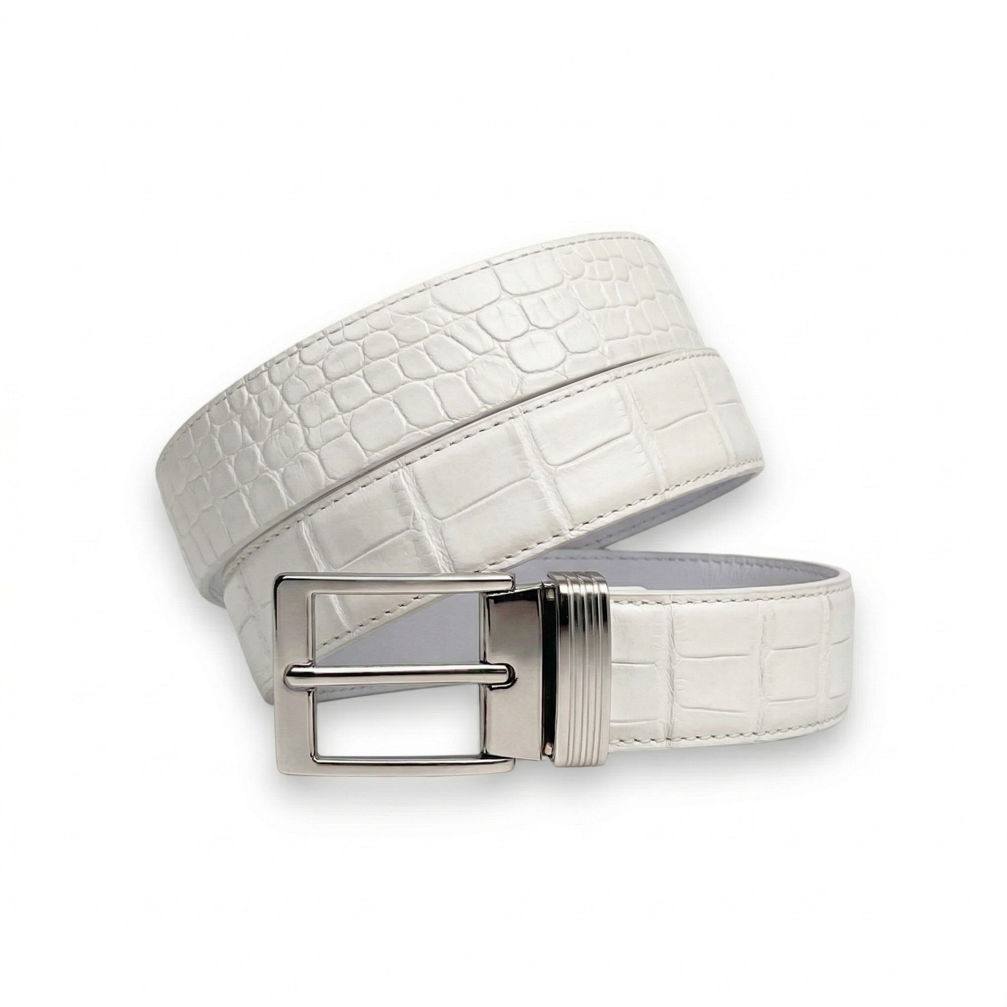 Ceinture Alligator Lisse Blanche
