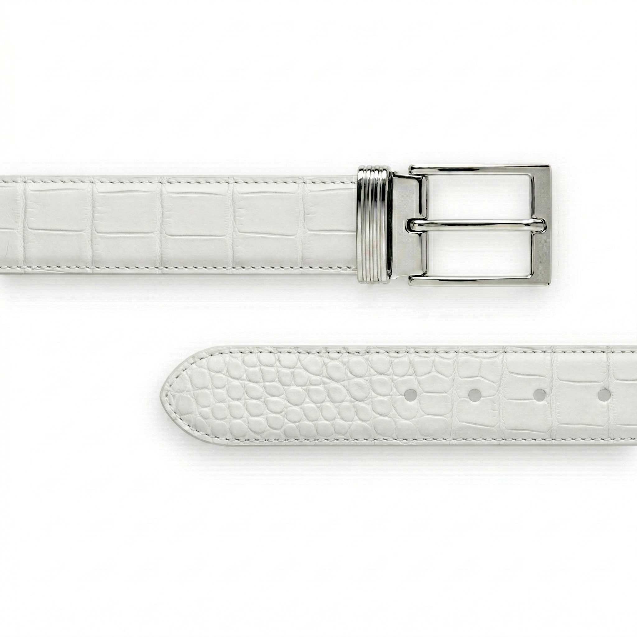 Ceinture Alligator Lisse Blanche