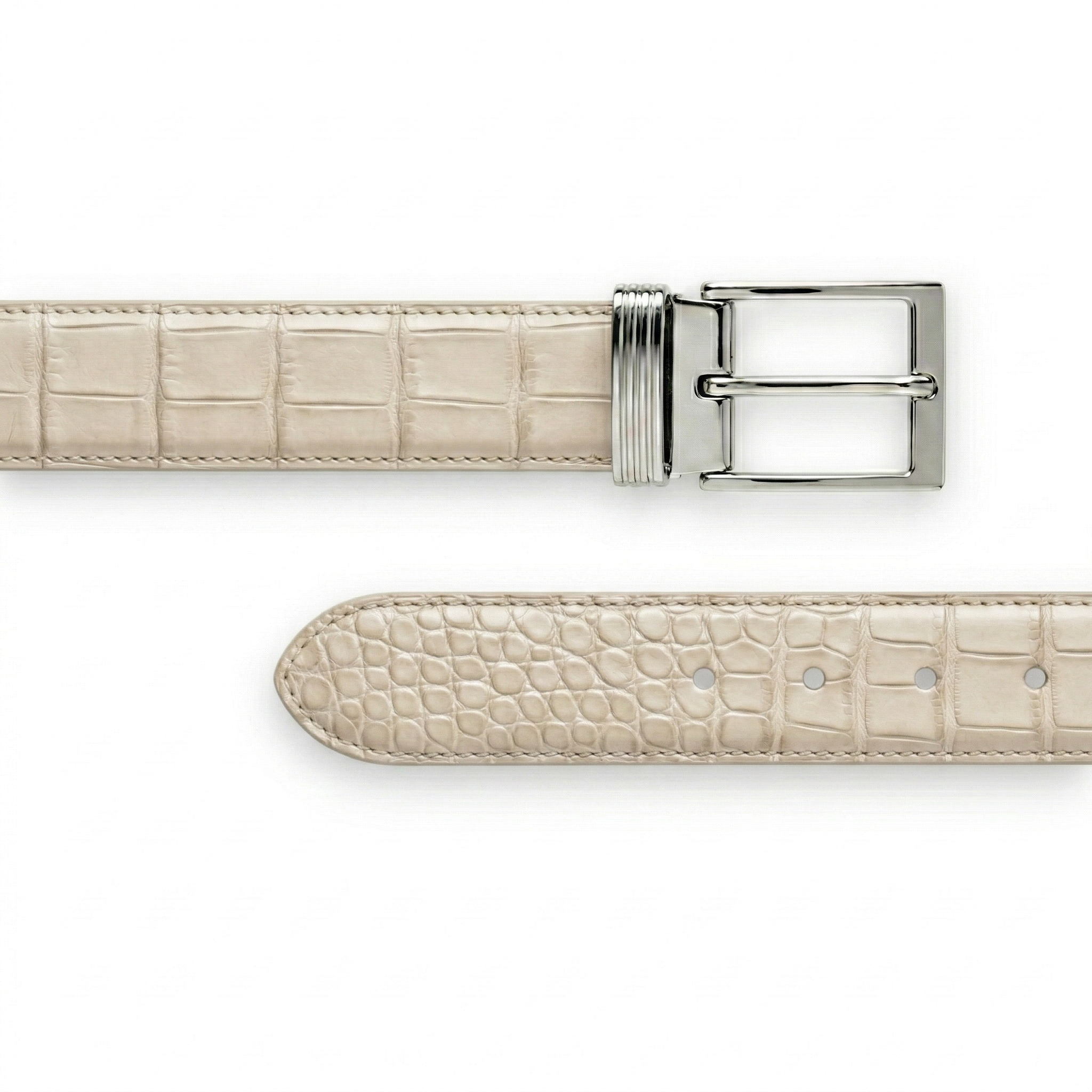 Ceinture Alligator Lisse Crème