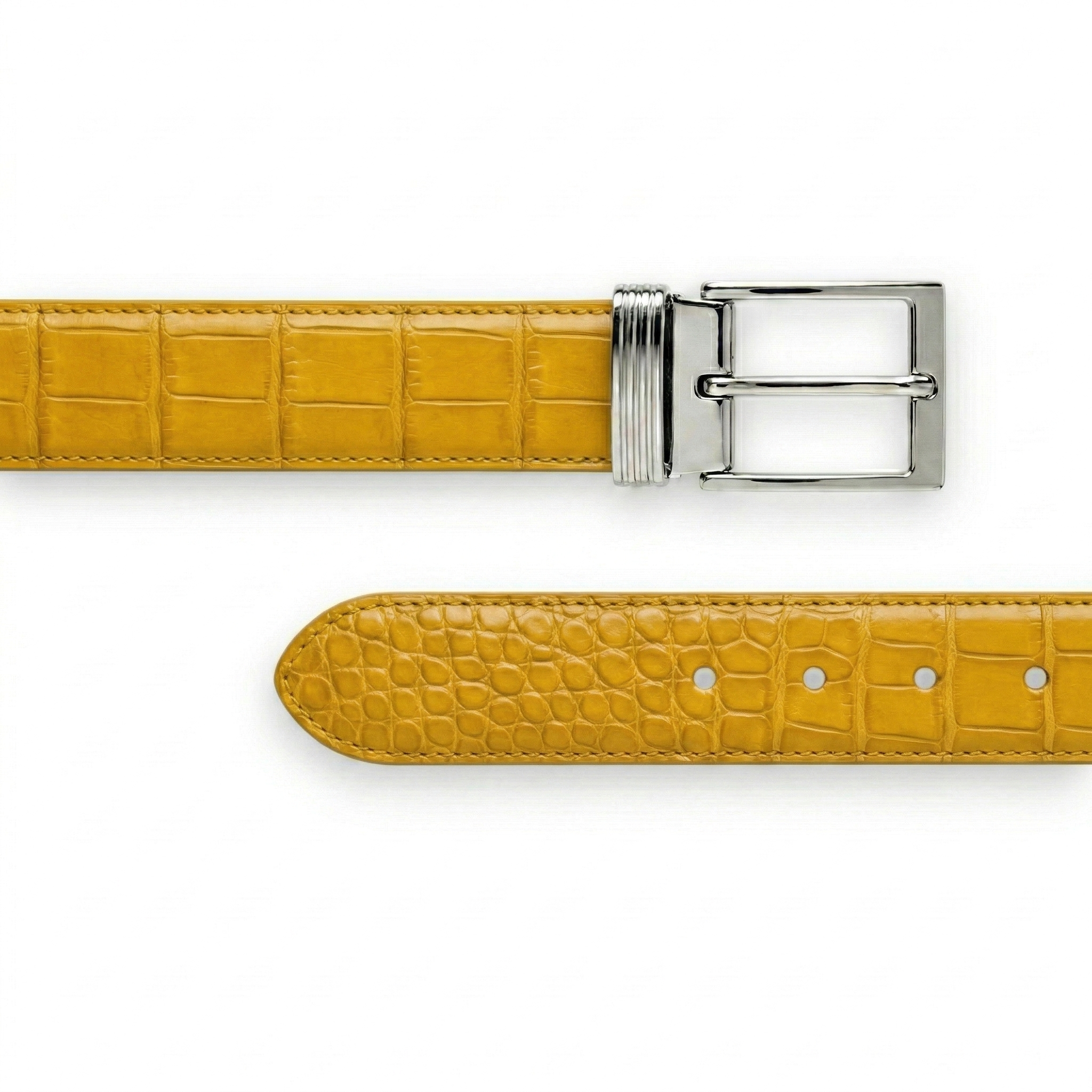 Ceinture Alligator Lisse Jaune