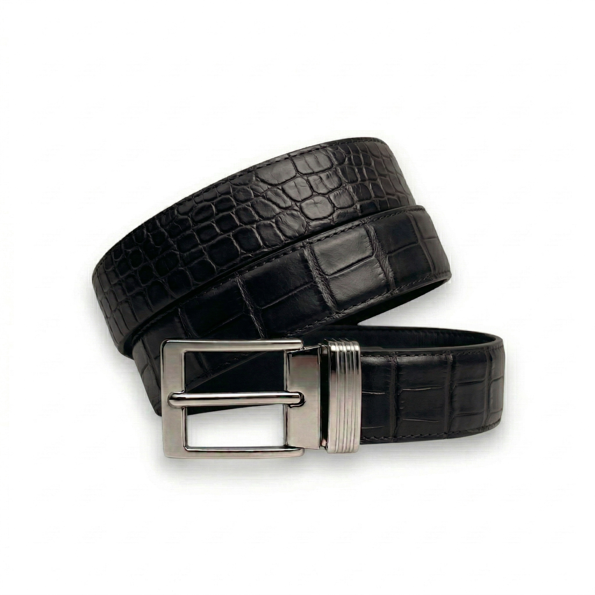 Ceinture Alligator Lisse Noir