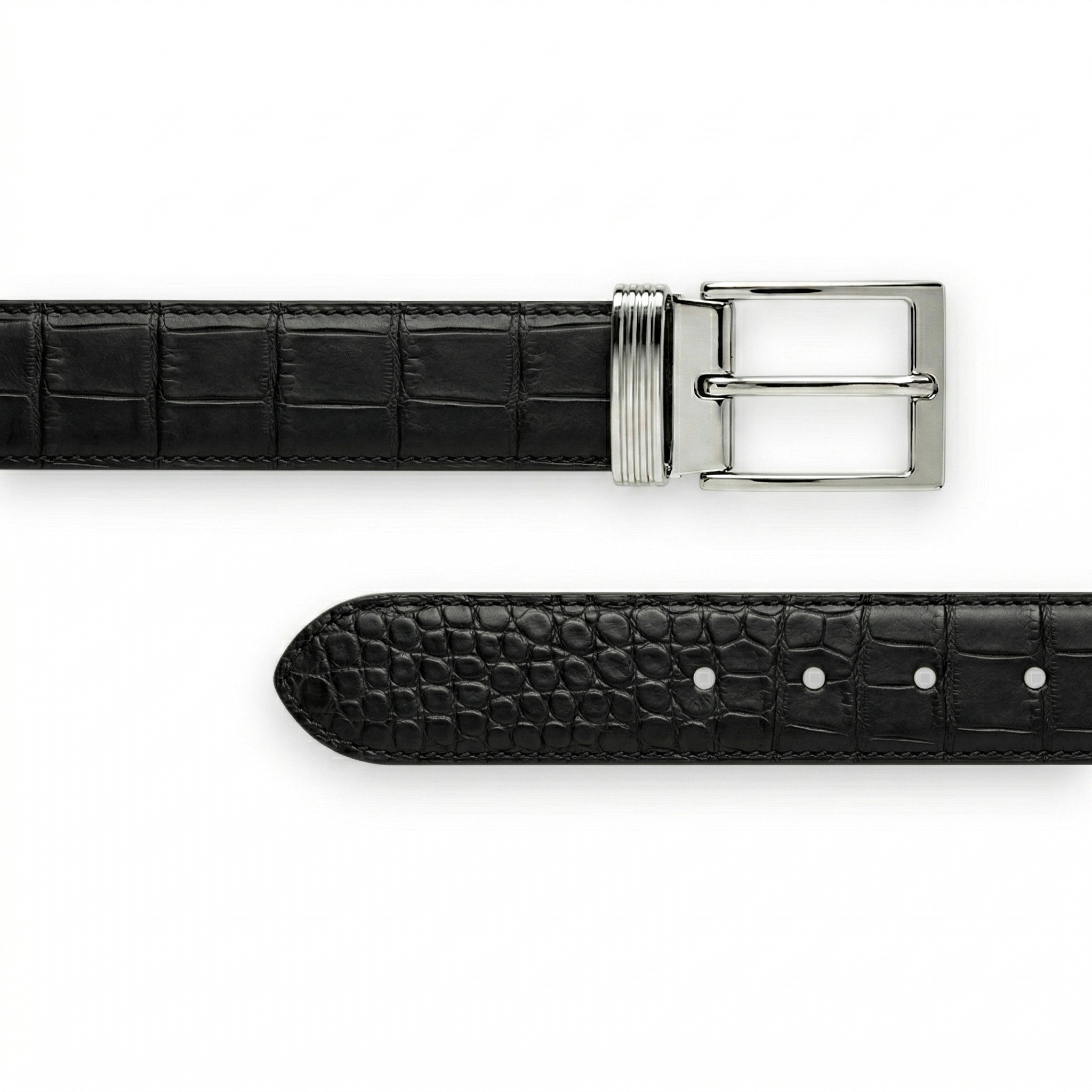 Ceinture Alligator Lisse Noir