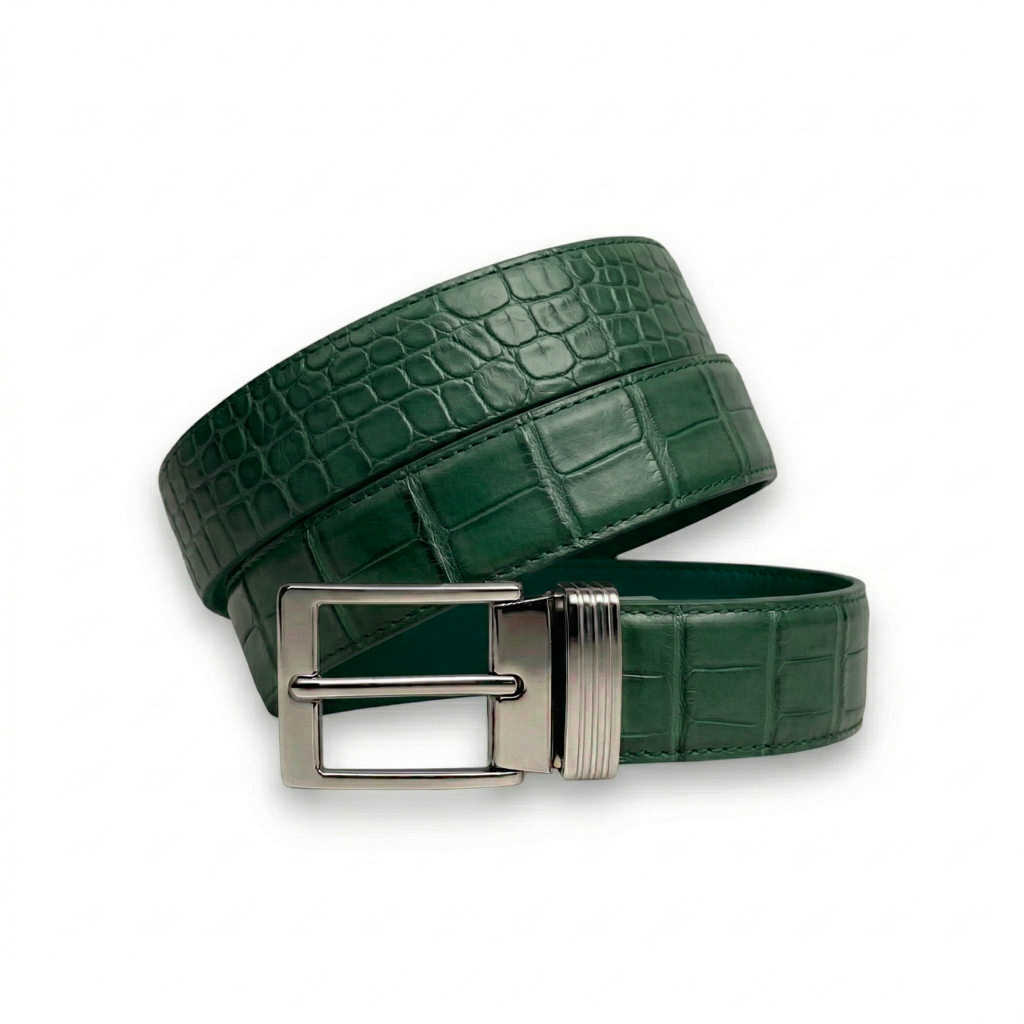 Ceinture Alligator Lisse Vert