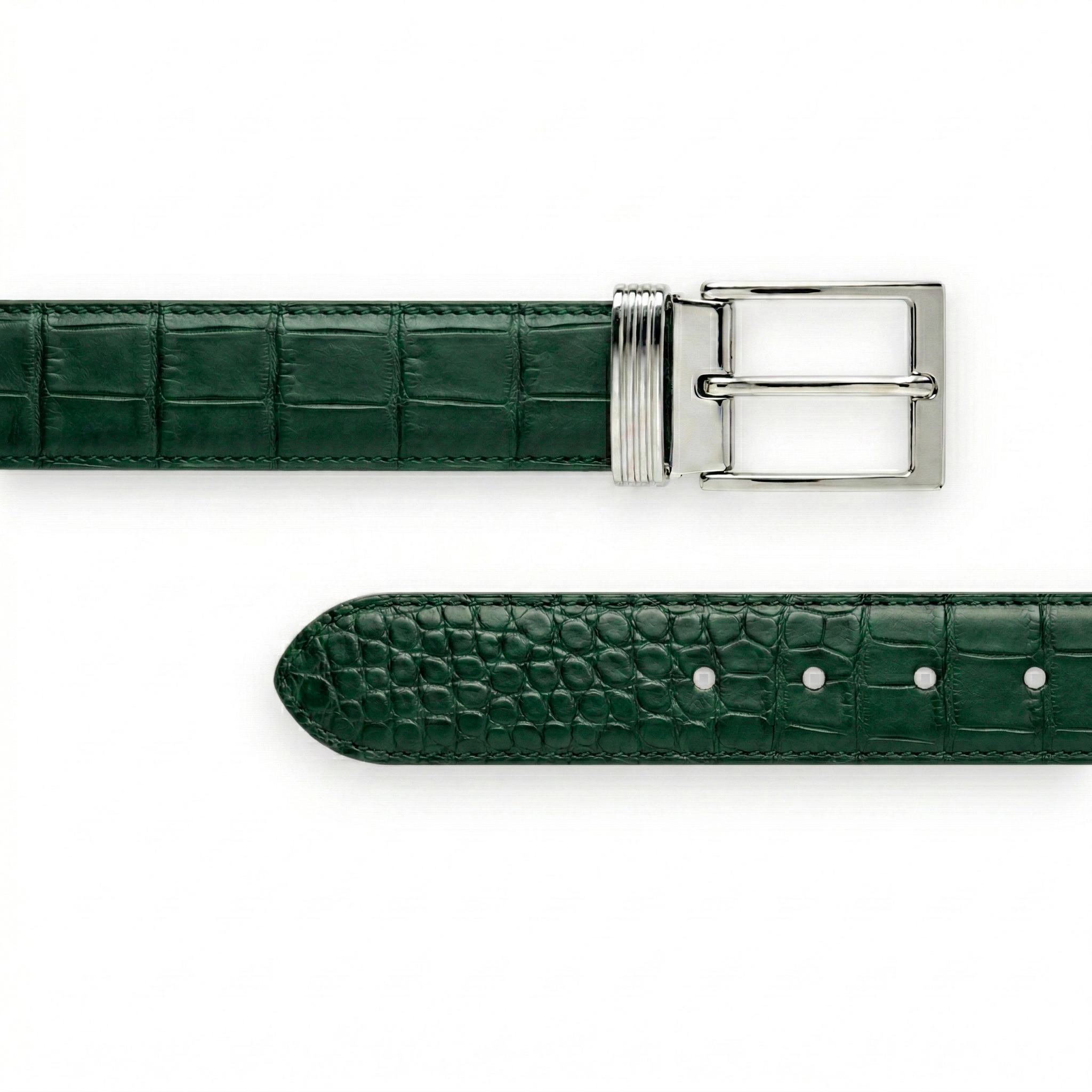 Ceinture Alligator Lisse Vert