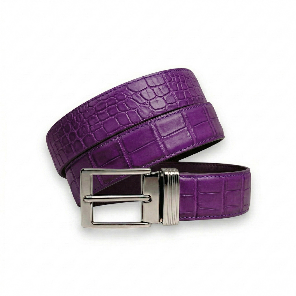 Ceinture Alligator Lisse Violet