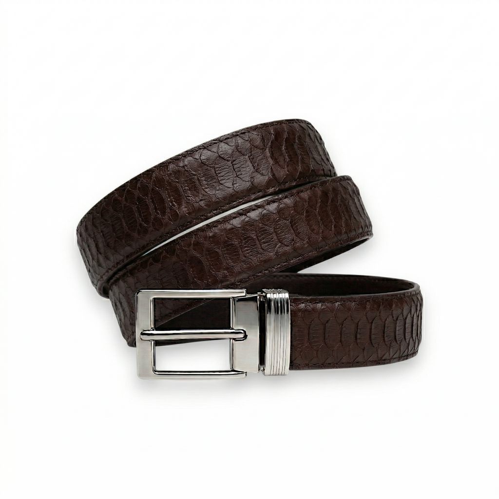 Ceinture Python Marron Chocolat