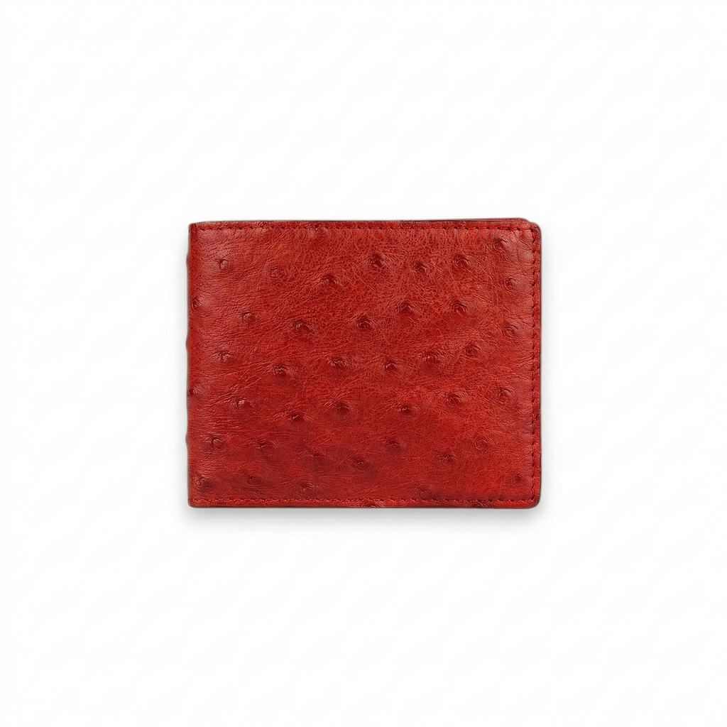 Portefeuille Autruche Rouge