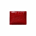 Portefeuille Alligator Lisse Rouge