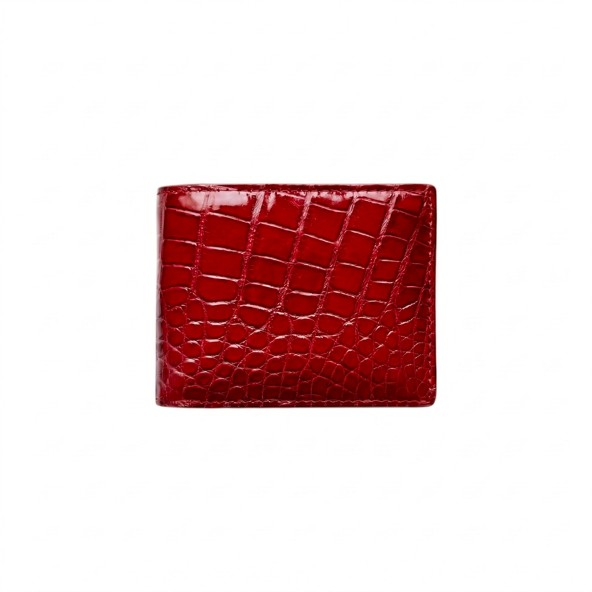 Portefeuille Alligator Lisse Rouge
