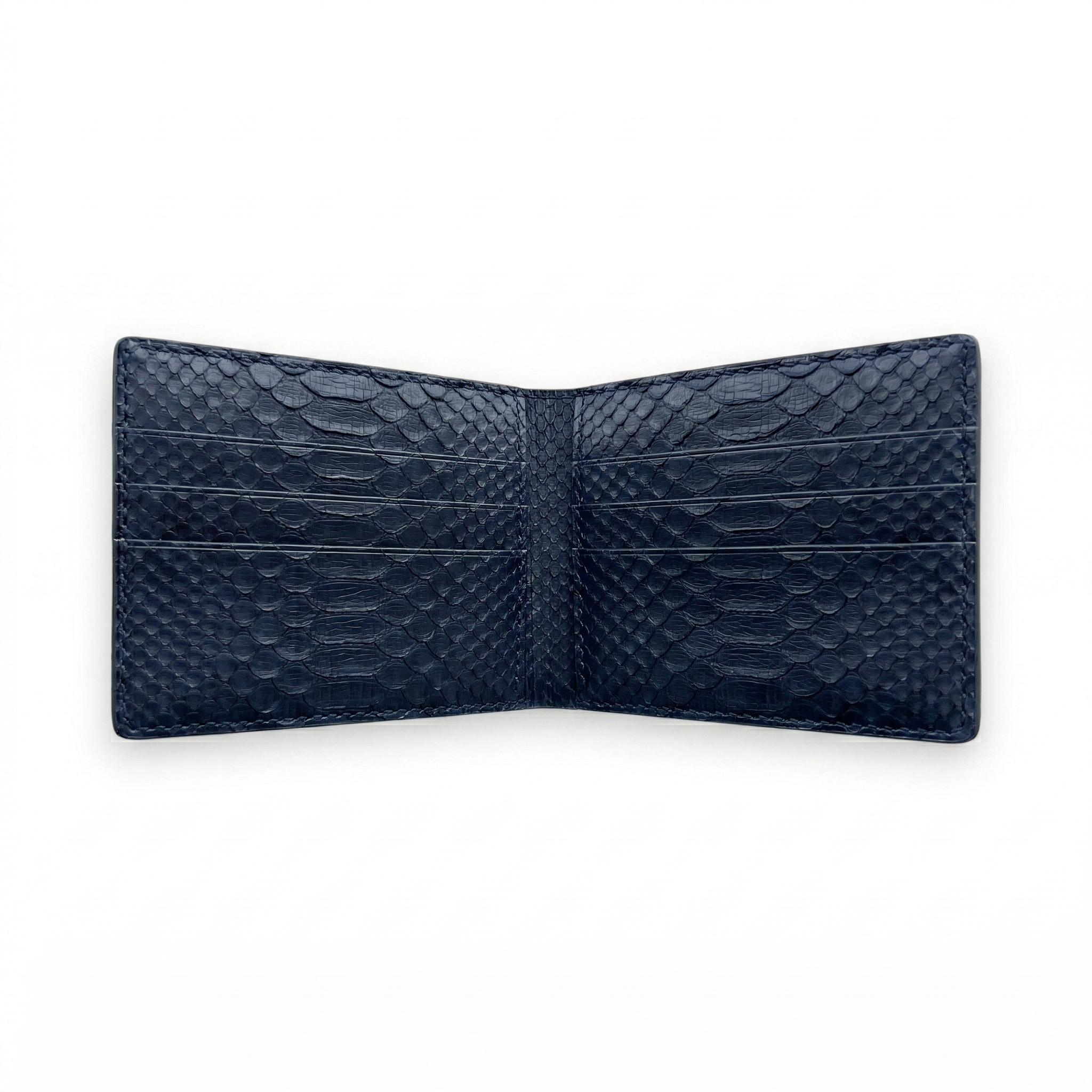 Portefeuille Python Lisse Bleu Minuit
