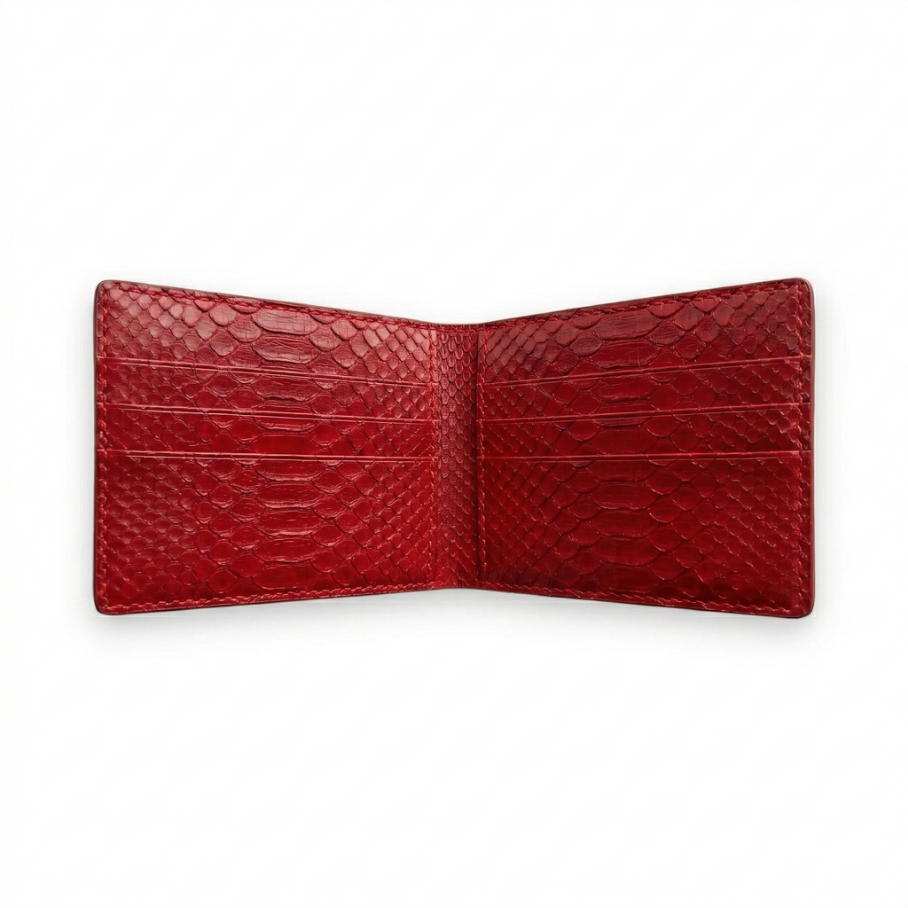 Portefeuille Python Lisse Rouge