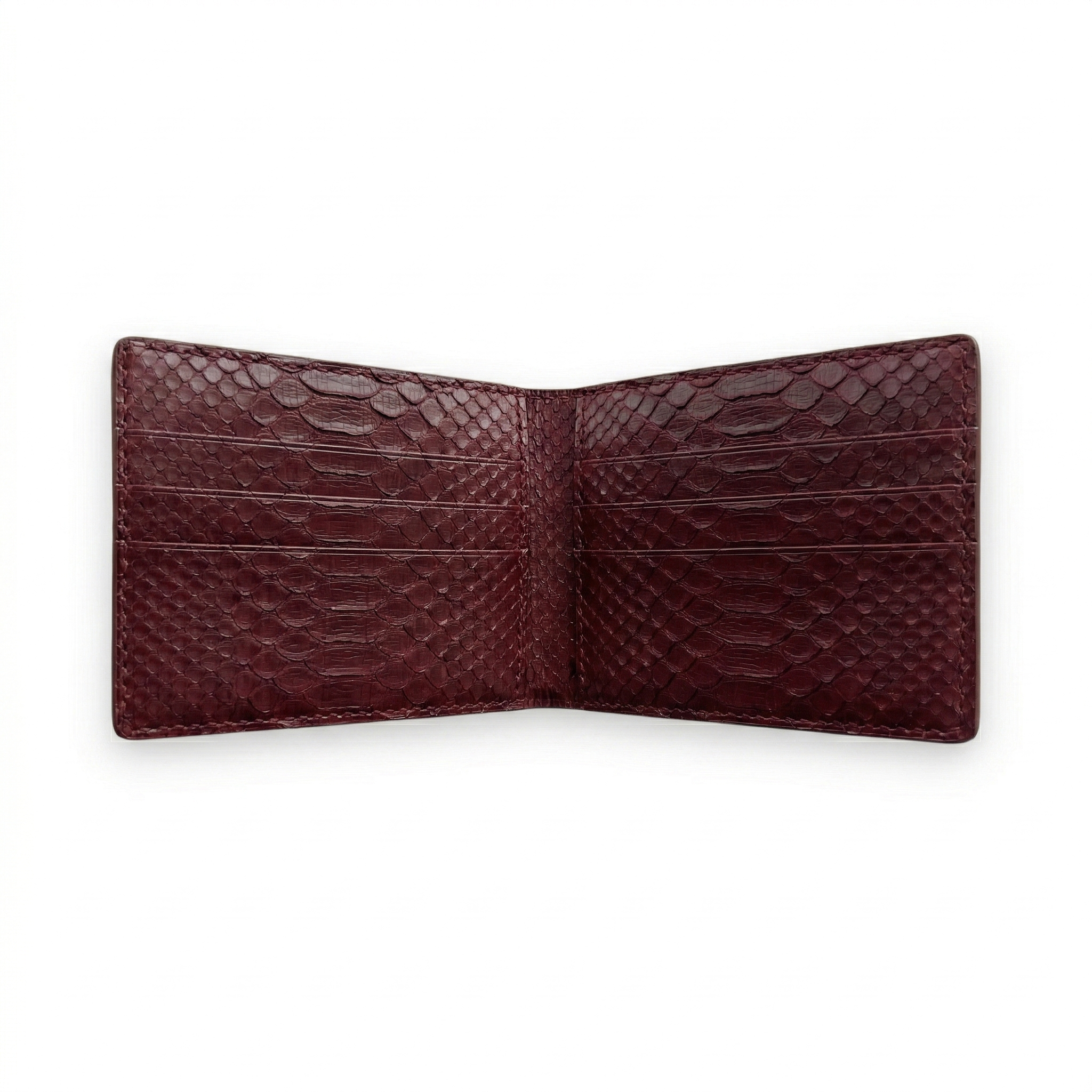 Portefeuille Python Lisse Bordeaux